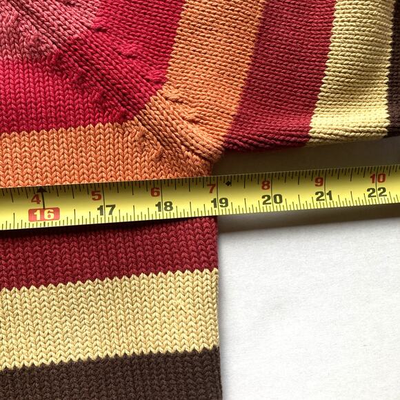 Vintage Jeanne Pierre Turtleneck Sweater Womens Medium Multi Striped Y2K - Picture 6 of 10